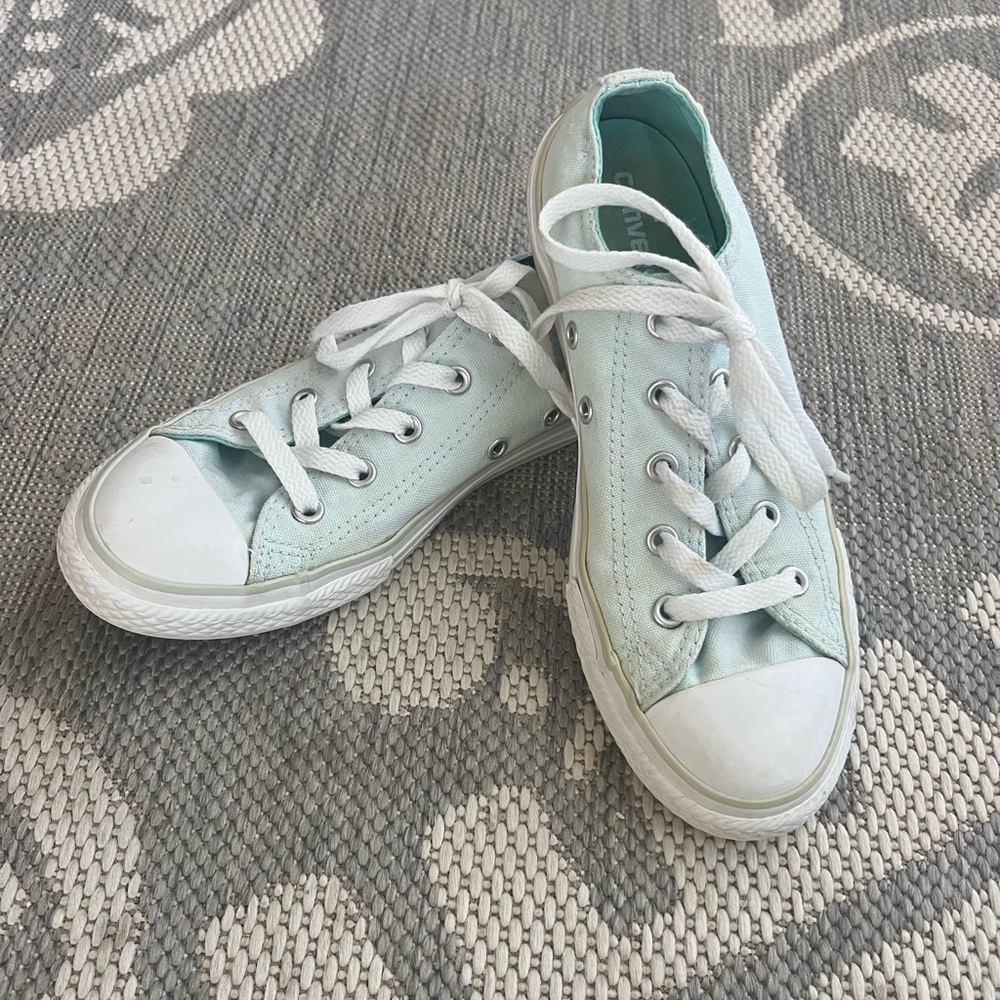 Junior Converse Chuck Taylor Shoes Double Tongue All Star Glacier Blue.  Size 3